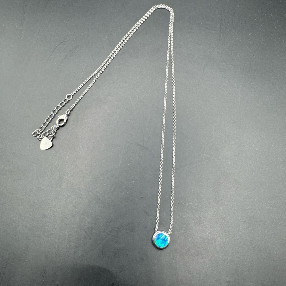 Sterling silver opal necklace